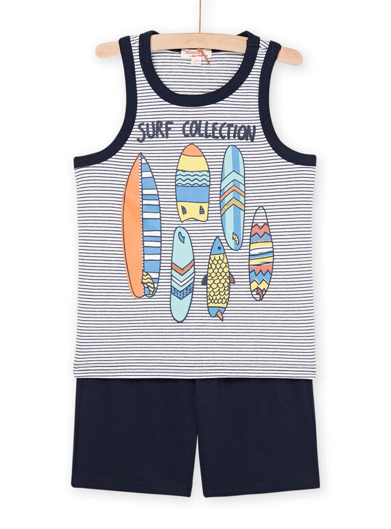 Top und Bermuda mit Surfmuster und Streifenmuster ROPLAENS5 / 23S902P5ENS000
